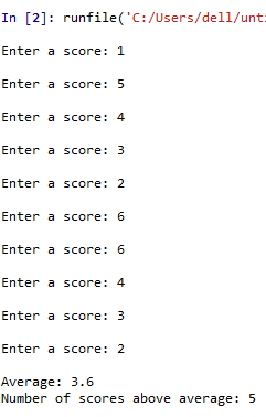 Answered! Please help me write an exact code in PYTHON, after that print a screenshot when it works perfect. Thanks 10.4 (Analyze scores) Write a program that reads an unspecified number of scores and determines how many scores... 2