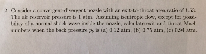 Solved Consider a convergent-divergent nozzle with an | Chegg.com