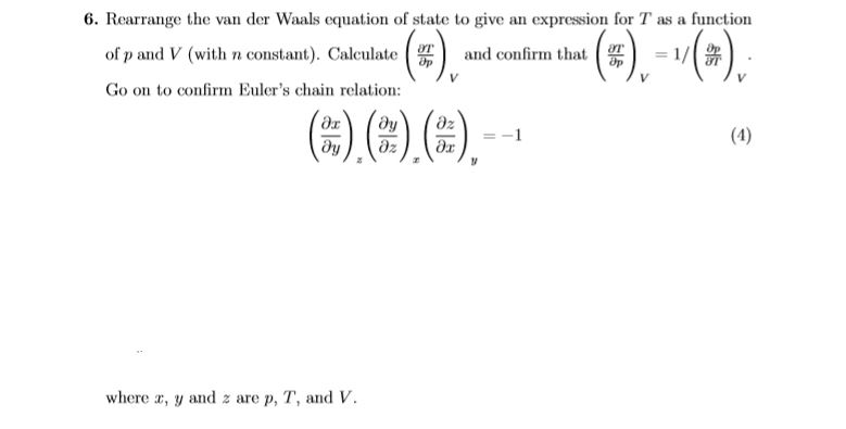 1. A gas at 250 K and I atn has a molar volume 5%