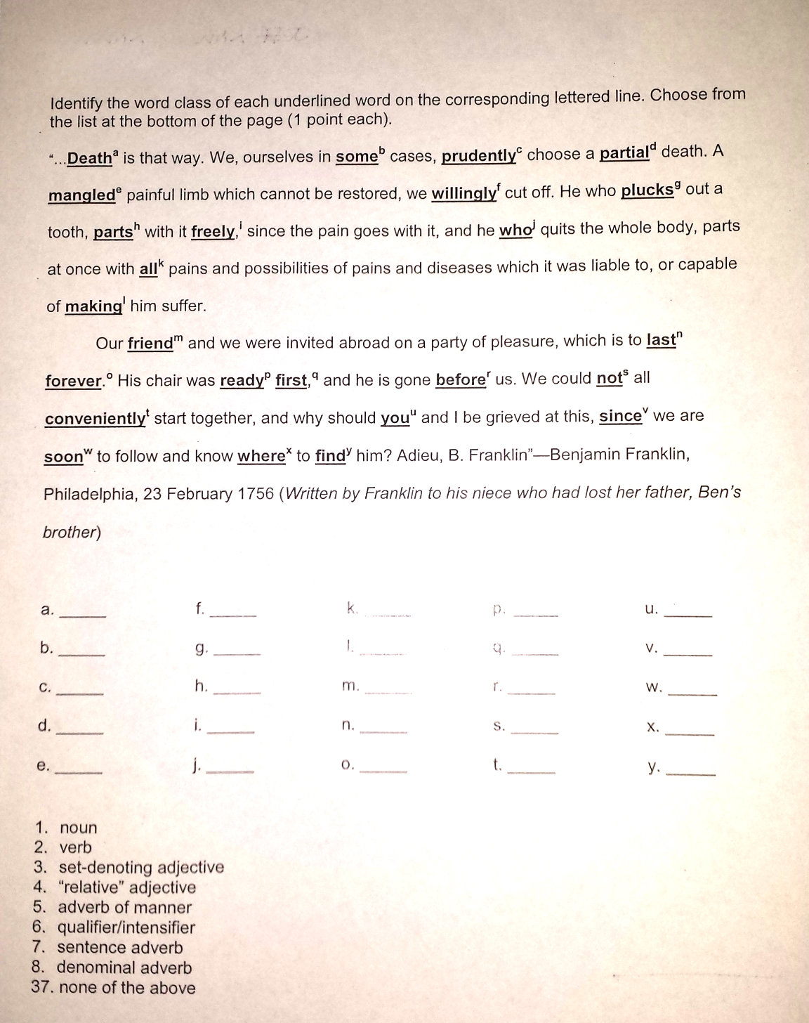 QUESTION 37 Which of the following underlined