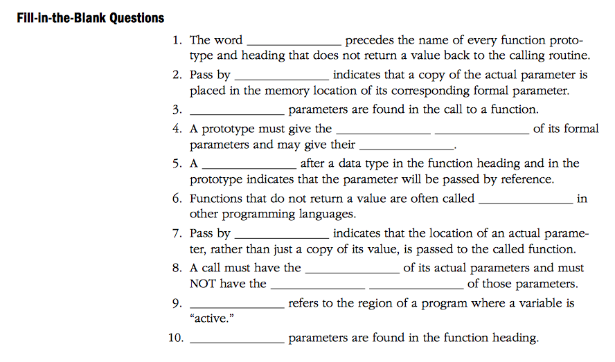 fun fill in the blank questions