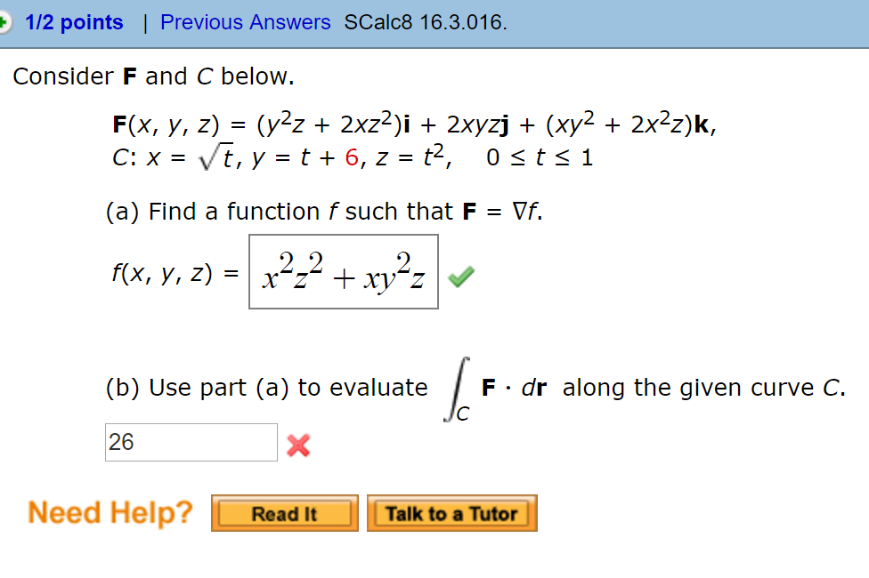 Solved Consider F And C Below F X Y Z Y2z 2xz2 I Chegg Com