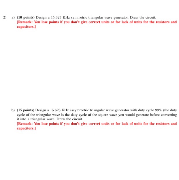 Solved Design A 15 625 Khz Symmetric Triangular Wave Gene Chegg Com