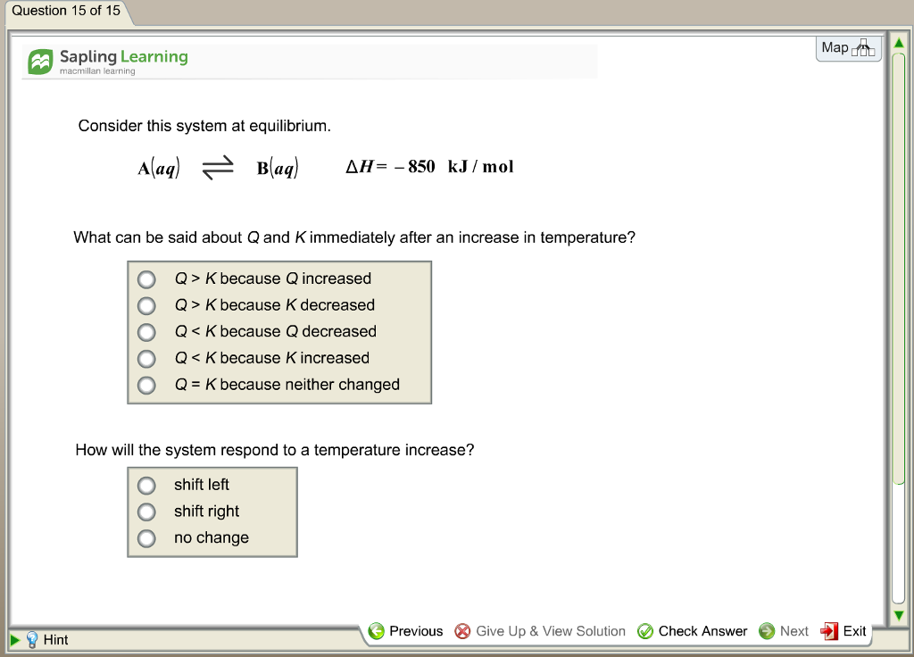 Solved: Consider This System At Equilibrium. A(aq) Reversi ... Solved: Consider This System At Equilibrium. A(aq) Reversi ...