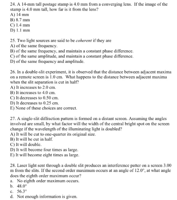 Solved A 14-mm tall postage stamp is 4.0 mm from a