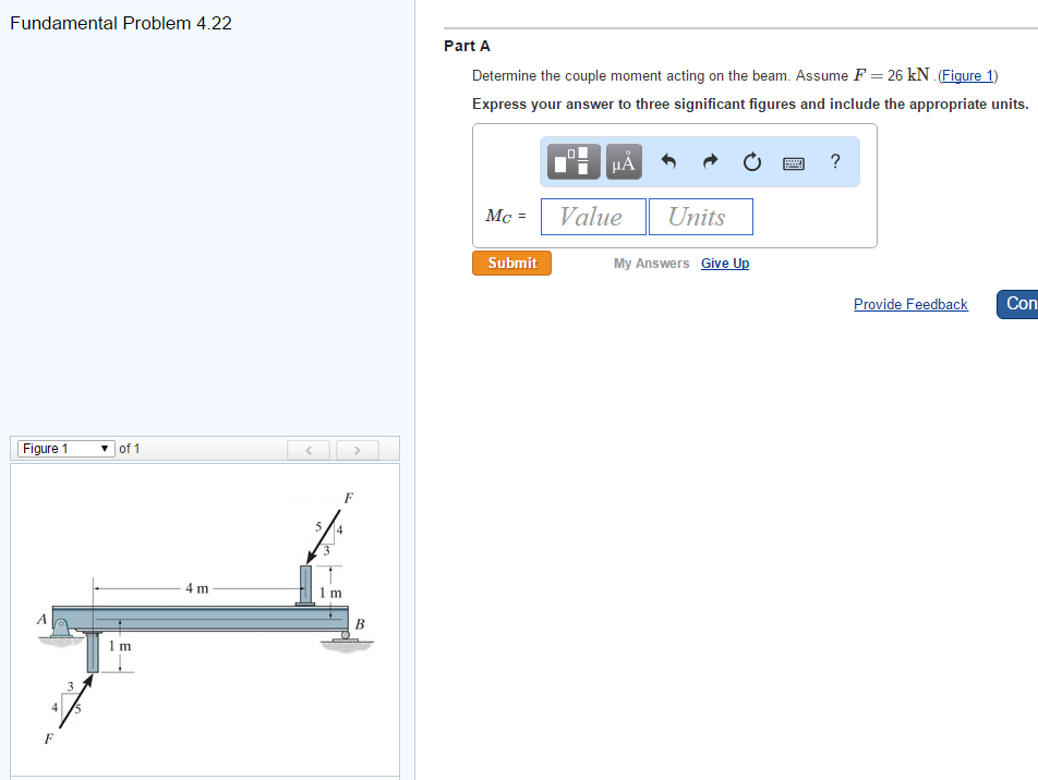 Solved Determine The Couple Moment Acting On The Beam Chegg Com