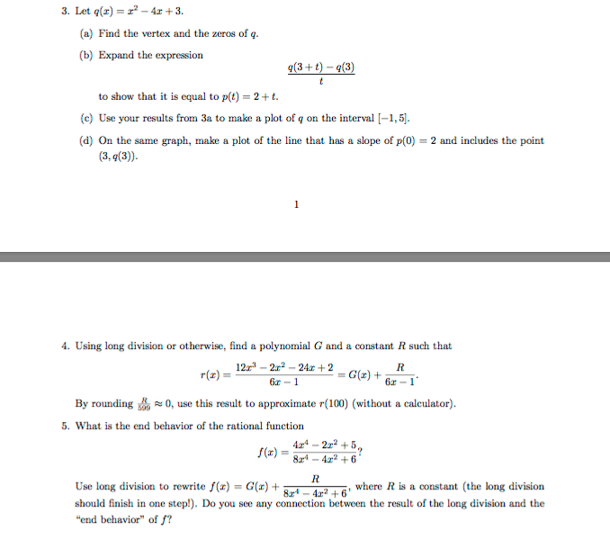 Solved Let Q X X 2 4x 3 Find The Vertex And The Z