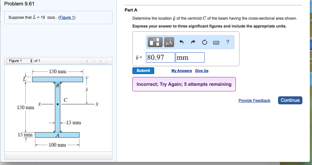 Solved Suppose That L 19 Mm Determine The Location Y O Chegg Com