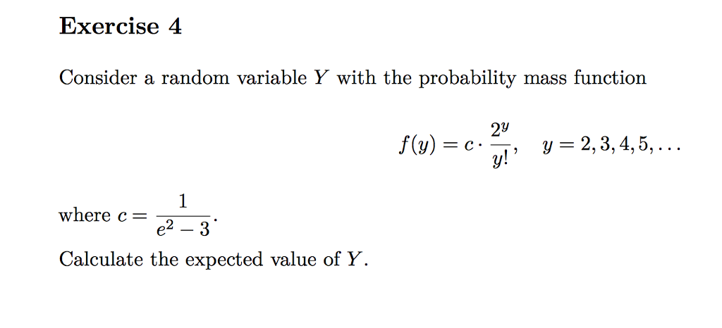 Solved Exercise 4 Consider A Random Variable Y With The P Chegg Com