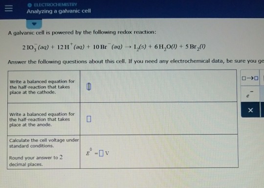 Electrochemistry Analyzing A Galvanic Cell A Chegg 