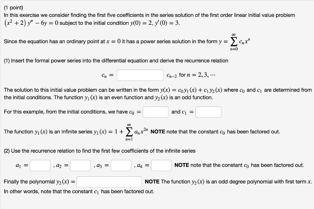 Solved 1 Point In This Exercise We Consider Finding The Chegg Com