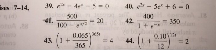 Solved Solve For The Exponential Equation Algebraically. | Chegg.com