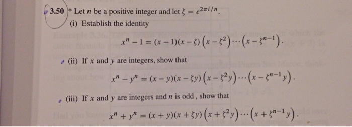 Solved Let N Be A Positive Integer And Let E 2 Pi I N Chegg Com
