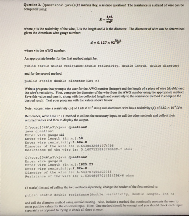 Solved The Resistance Is A Strand Of Wire Can Be Computed Chegg Com