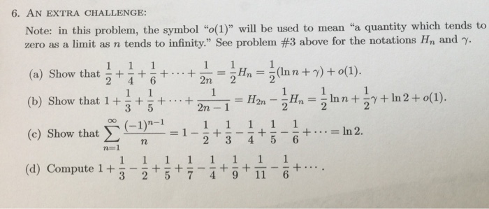 Solved Show That 1 2 1 4 1 6 1 2n 1 2 H N 1 2 Chegg Com