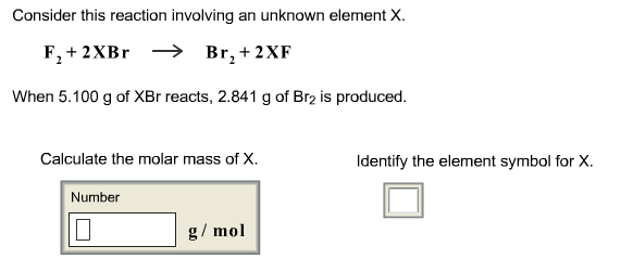 Solved Consider This Reaction Involving An Unknown Elemen Chegg Com