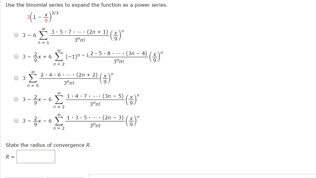 Solved Use The Binomial Series To Expand The Function As Chegg Com