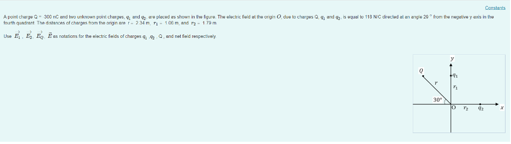 Solved A Point Charge Q 300 Nc And Two Unknown Point C Chegg Com