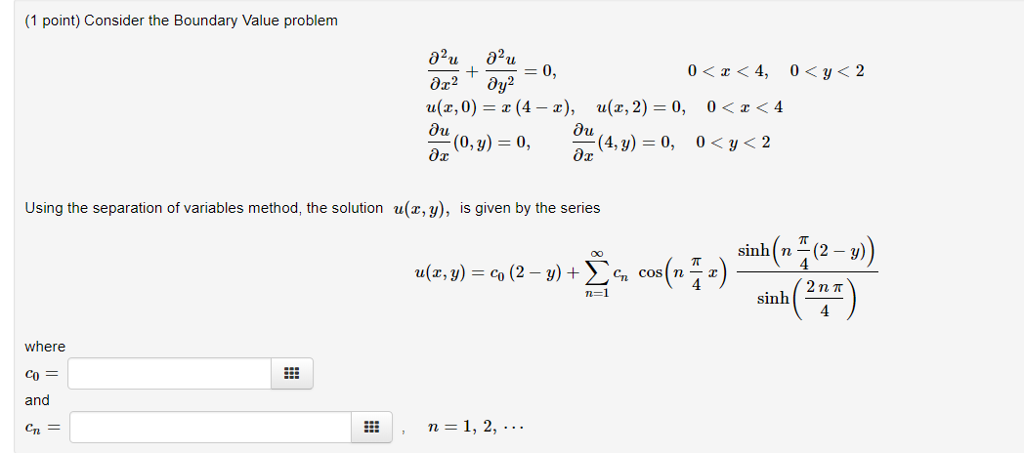 Solved 1 Point Consider The Boundary Value Problem A Z Chegg Com