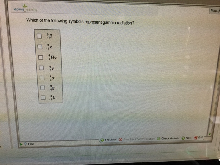 Alpha and beta particles and gamma rays are examples of picture