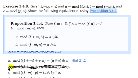 Solved Exercise 3 4 8 Given 1 M P E Z And A Mod 1 N Chegg Com