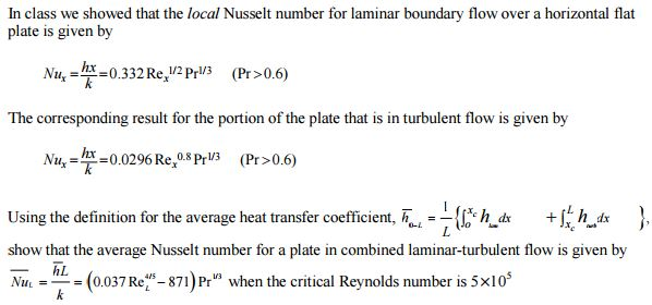 nusselt number for laminar flow