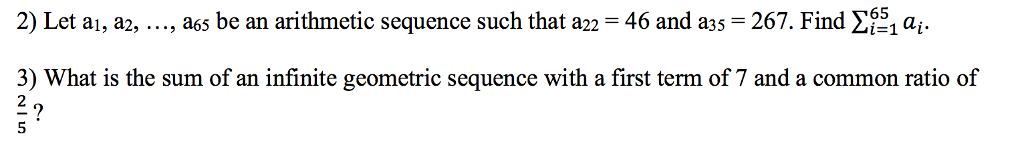 Solved Let A 1 A 2 A65 Be An Arithmetic Sequence S Chegg Com