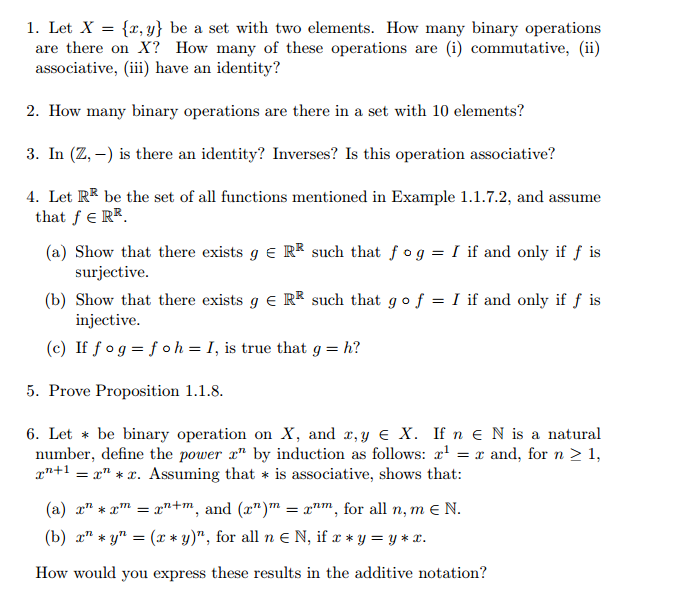 Solved 1. Let X {r, y be a set with two elements. How many