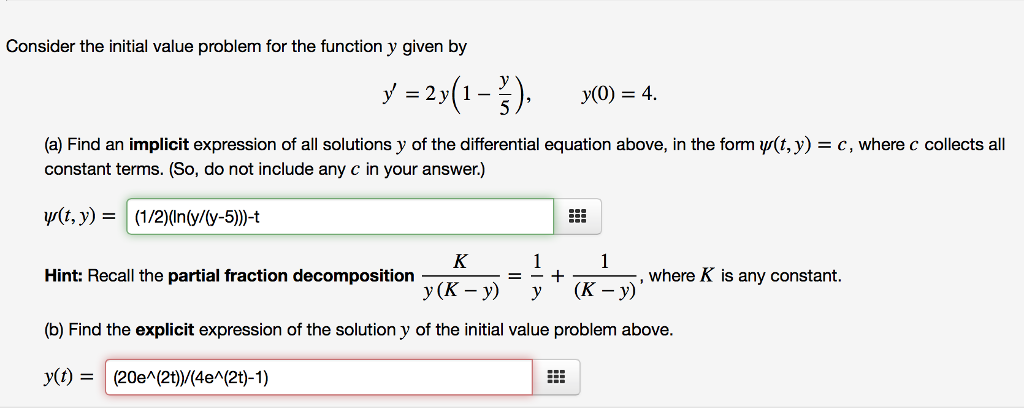 Consider The Initial Value Problem For The Function Y Chegg Com