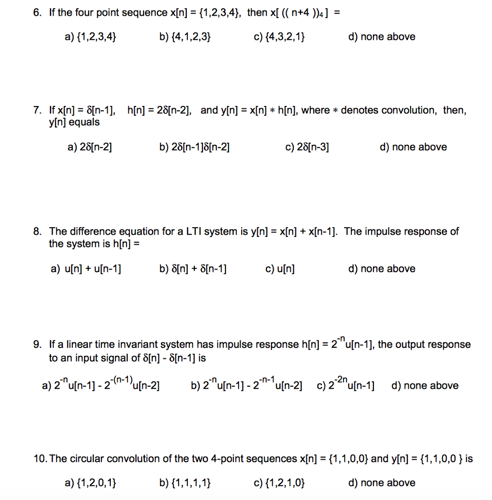 Solved If The Four Point Sequence X N 1 2 3 4 Th Chegg Com