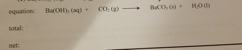 ba oh 2 co2 → baco3 h2o