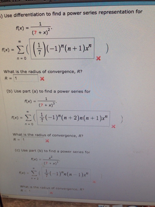 Solved Use Differentiation To Find A Power Series Represe Chegg Com