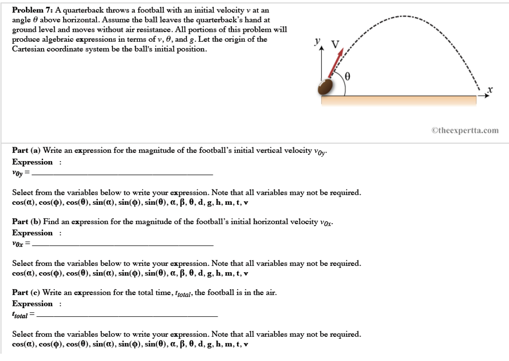 Solved Problem 7 A Quarterback Throws A Football With An...