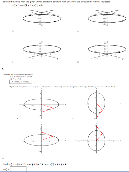 Solved Sketch The Curve With The Given Vector Equation I Chegg Com