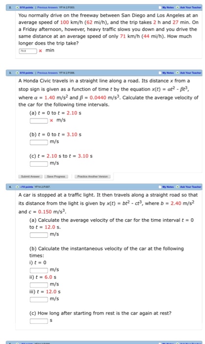 Solved You Normally Drive On The Freeway Between San Diego Chegg Com