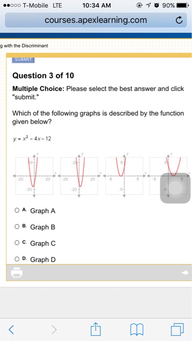 Solved Which Of The Following Graphs Is Described By The Chegg Com