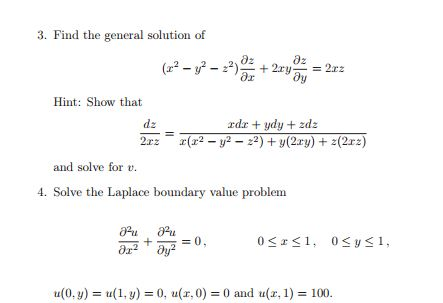 Find The General Solution Of X 2 Y 2 Z 2 Chegg Com