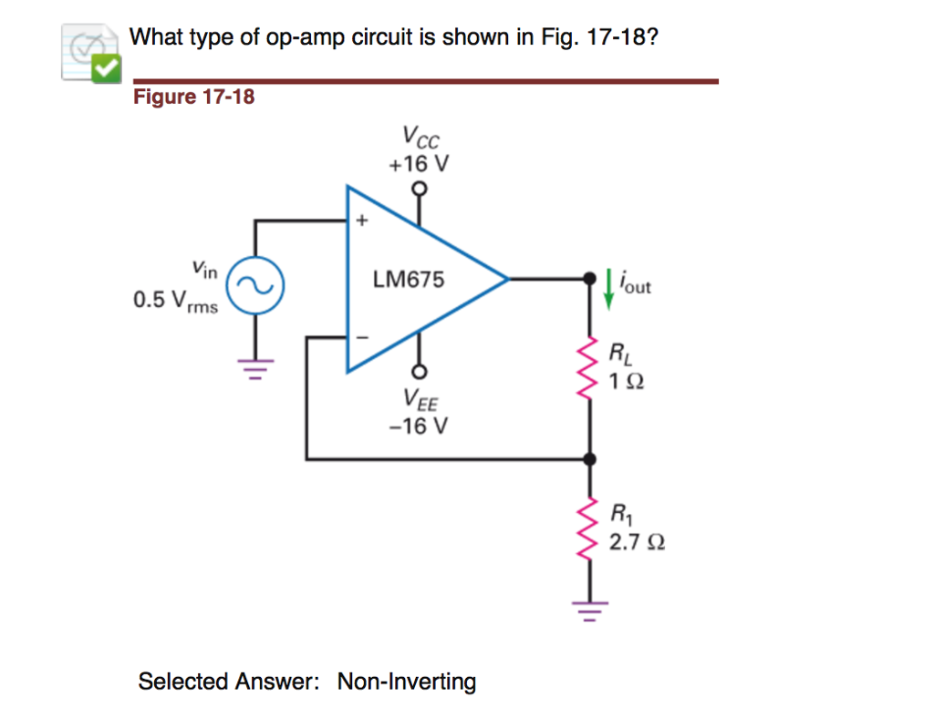 Solved What Type Of Op Amp Circuit Is Shown In Fig 17 18 Chegg Com