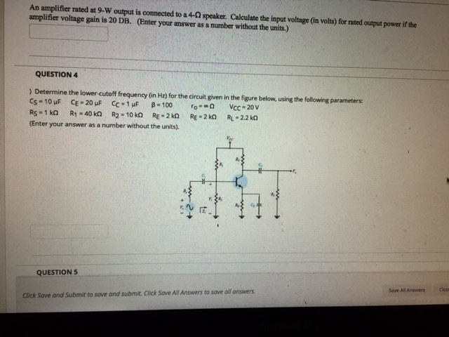 Solved QUESTION 5 a) An amplifier is rated at 40 W output