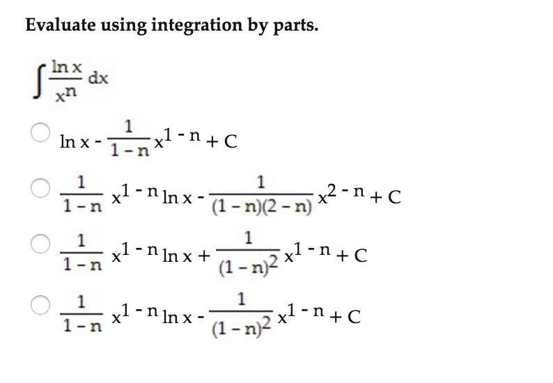 integration of ln x