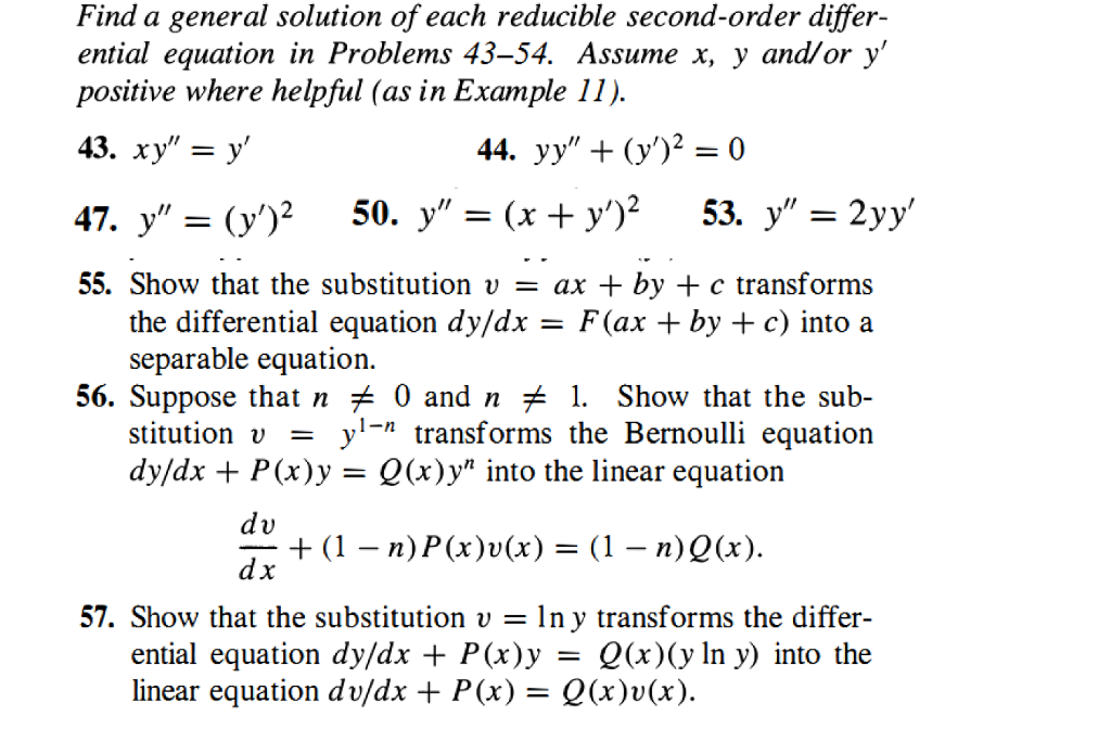 Solved Find A General Solution Of Each Reducible Second O Chegg Com