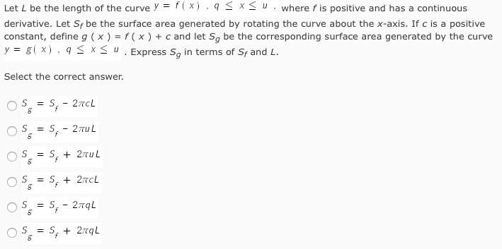 Solved Let L Be The Length Of The Curve Y F X Q Less Chegg Com