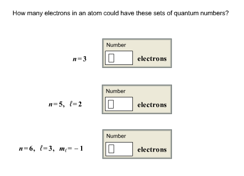 How Many Electrons In An Atom Could Have These Sets Chegg Com