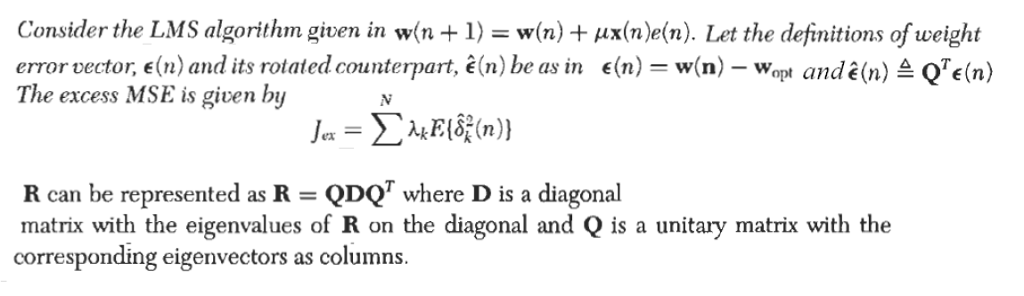 Solved Consider The Lms Algorithm G Ven In W 1 W N Chegg Com