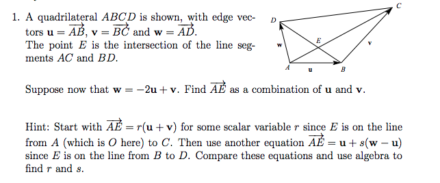 Solved 1 A Quadrilateral Abcd Is Shown With Edge Vec D Chegg Com