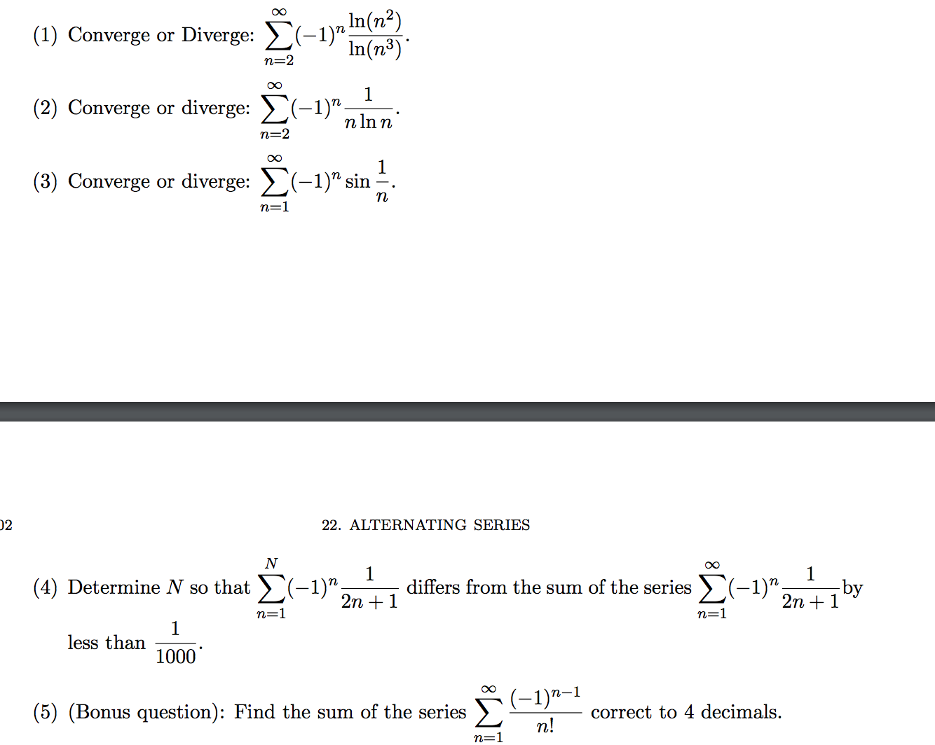 Solved Converge Or Diverge Summation N 2 Infinity 1 N Chegg Com