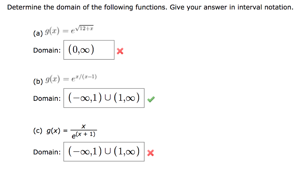 Solved Determine The Domain Of The Following Functions G Chegg Com