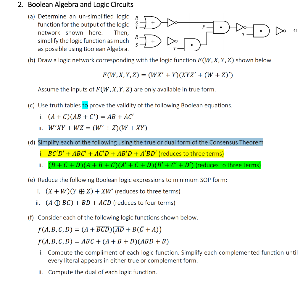 Solved A Determine An Un Simplified Logic R Function Fo Chegg Com