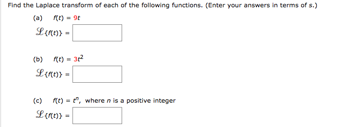 Solved Find The Laplace Transform Of Each Of The Followin Chegg Com