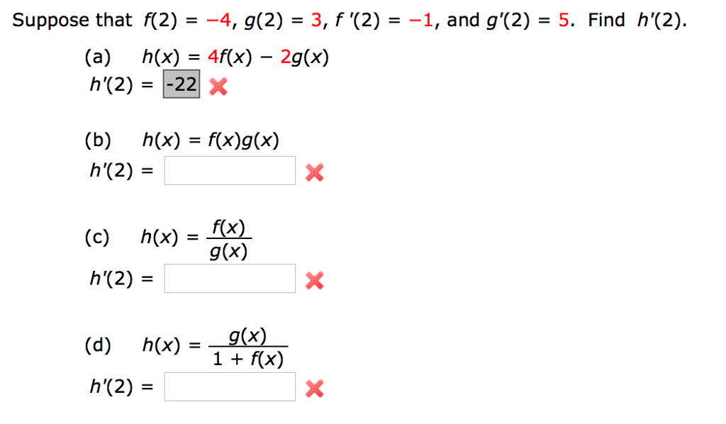 Solved Suppose That F 2 4 G 2 3 F 2 1 And Chegg Com